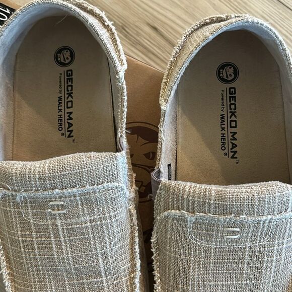 Gecko man Men's Supportive Pain Relief Slip-Ons, Beige, Size 10.5, NWT Display - Picture 8 of 10